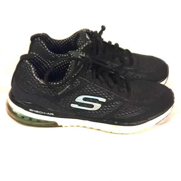 Skechers Skech-Aır Infınıty Gel Infused Memory Foam Womens Shoes Size 6.5 Black - Picture 1 of 10